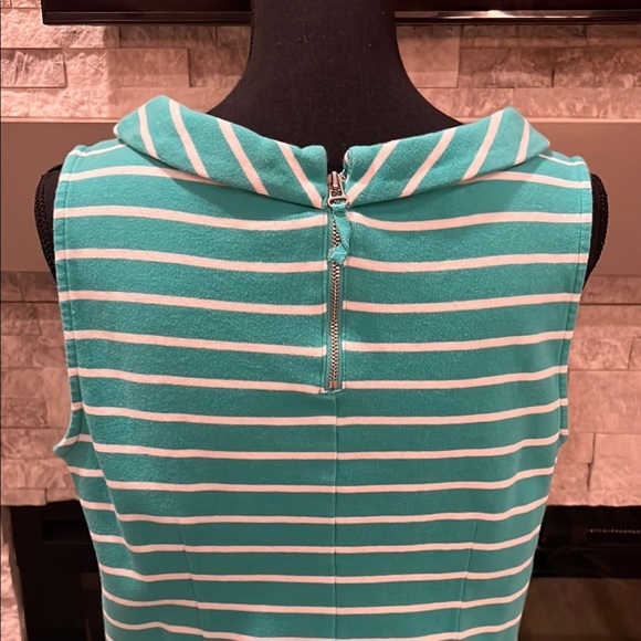 Talbots Green and White Sheath Dress Sleeveless Cowl Neck Midi size Large - Picture 6 of 10